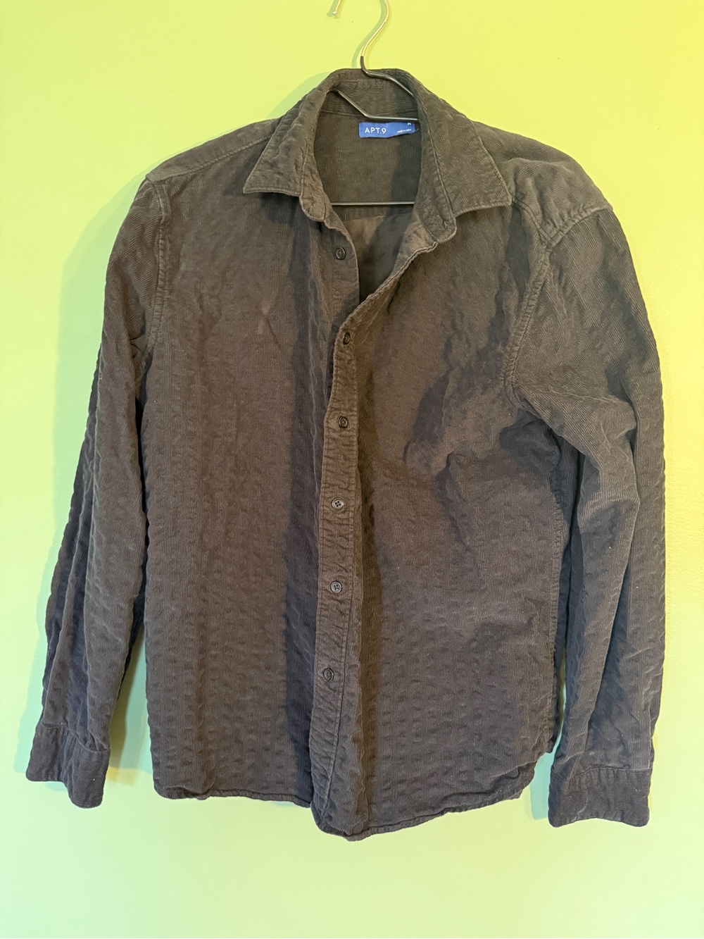 Apt. 9 Black Corduroy Shirt
